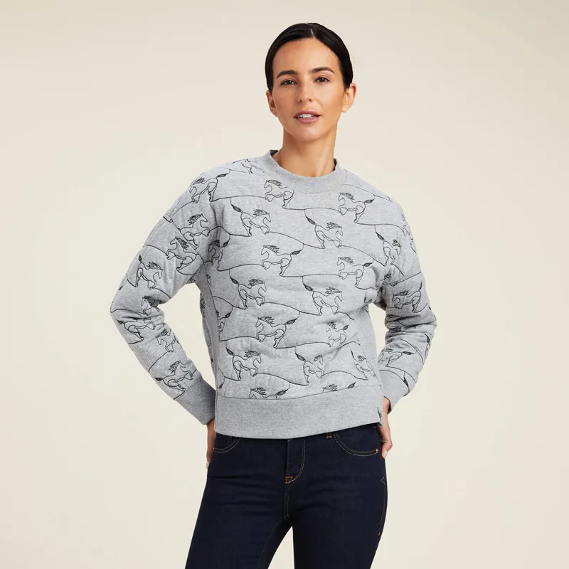 Ariat Women's Contour Equine Crew Sweatshirt - Heather Grey